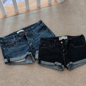 Abercrombie & Fitch Blue and Black Jean Shorts